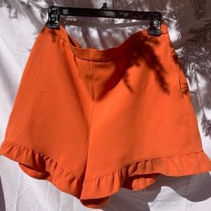 Zara orange flare shorts size L